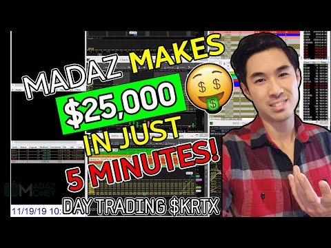 LIVE DAY #TRADING - DAY #TRADER MADAZ MAKES $25,000 IN 5 MINUTES ON $KRTX WASHOUT LONG! | +$46K DAY!, Madaz Scalping