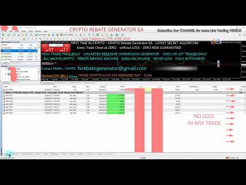 XRP RIPPLE TRADING ON MT4 27th JUNE 2020 - CRYPTO NO LOSS ROBOT, ALGO TRADING REBATE GENERATOR EA, Forex Algorithmic Trading Xrp