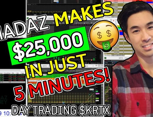 LIVE DAY #TRADING – DAY #TRADER MADAZ MAKES $25,000 IN 5 MINUTES ON $KRTX WASHOUT LONG! | +$46K DAY!