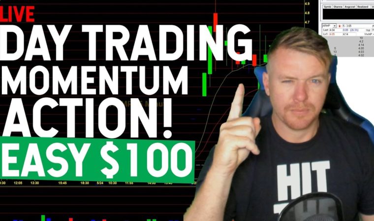 DAY TRADING LIVE! MOMENTUM ACTION! $100